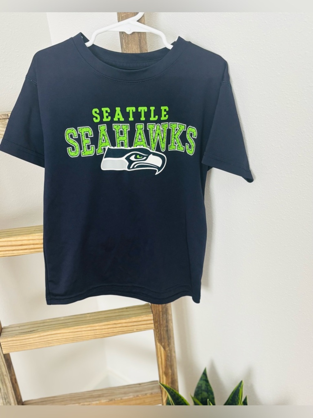 NFL brand Seattle Seahawks youth Navy Blue athletic Tee